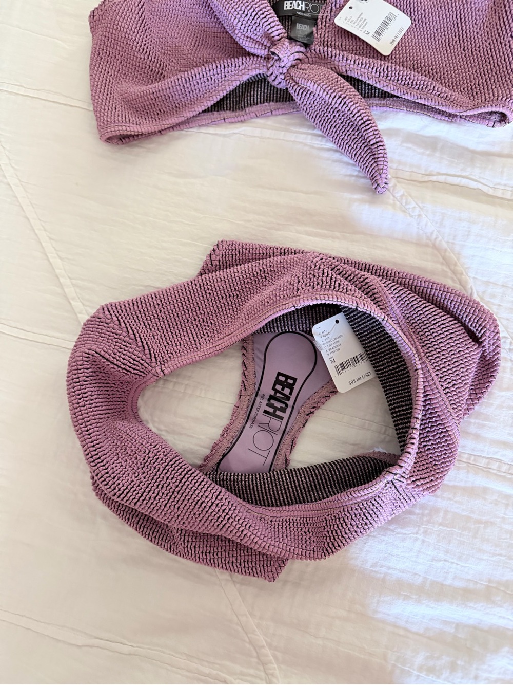 Beach Riot Lavender Textured Two-Piece Bikini Set - Picture 3 of 3
